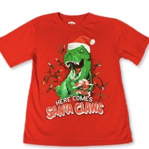 Boys Holiday Time Christmas T-Rex size L 10/12